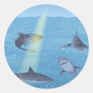Sharks Classic Round Sticker