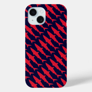 Sharks cool red & blue pattern iPhone 15 case