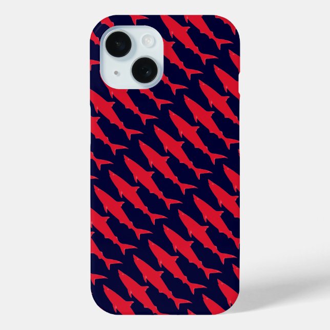 Sharks cool red & blue pattern Case-Mate iPhone case (Back)