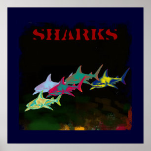 sharks decor prints