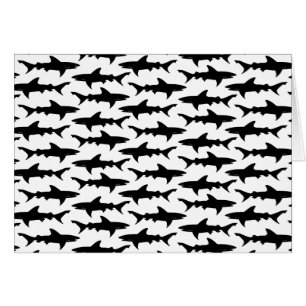 Sharks - Elegant Black and White Shark Pattern