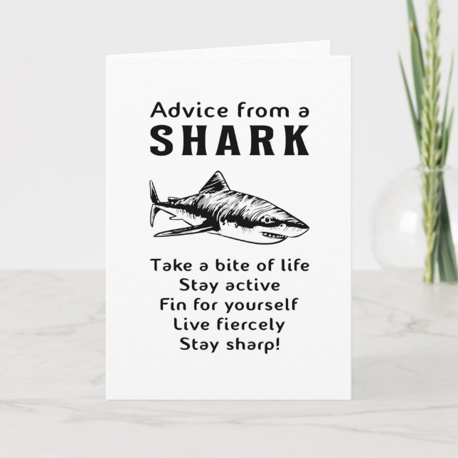 Sharks Fish Sea Shark Fin Cool Ocean Funny Gift Card (Front)