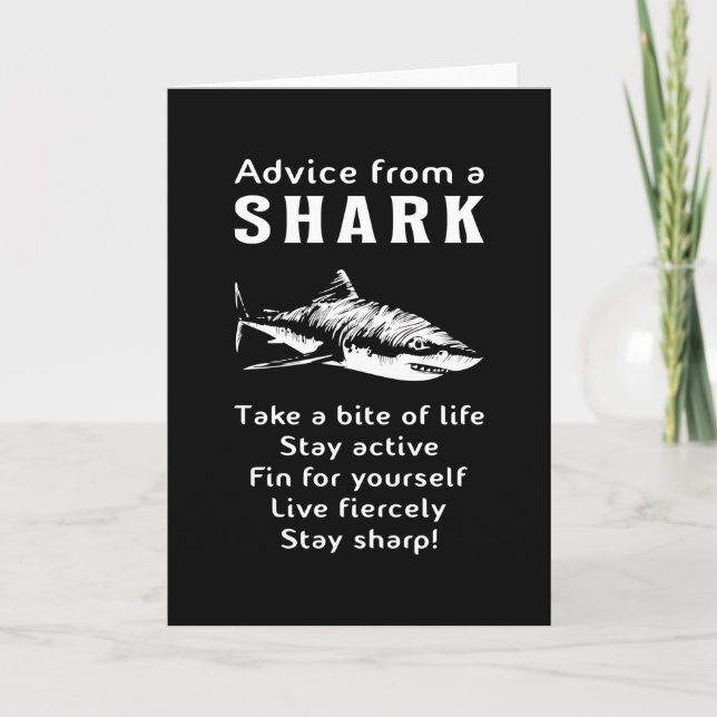 Sharks Fish Sea Shark Fin Ocean Funny Gift Idea Card (Front)