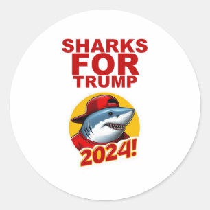 SHARKS FOR TRUMP CLASSIC ROUND STICKER