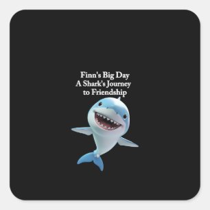 shark's friendship Beach vacation design Square Sticker