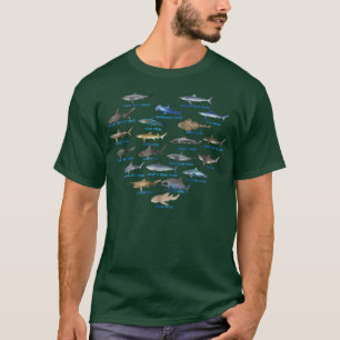 Sharks heart Ocean Animal Shark Lovers men kids Pu T-Shirt