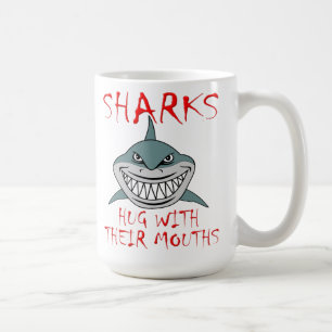 Sharks Hug with Mouths Funny Mug