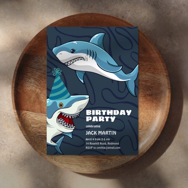Sharks in Disguise Themed Birthday Invitation (Creator Uploaded)