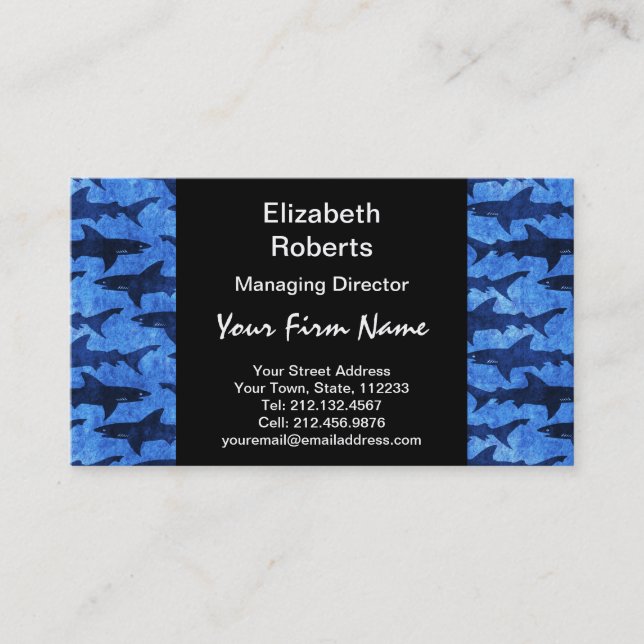 Sharks in the Deep Blue Sea Business Card (Front)