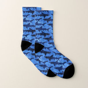 Sharks in the Deep Blue Sea Funny Socks