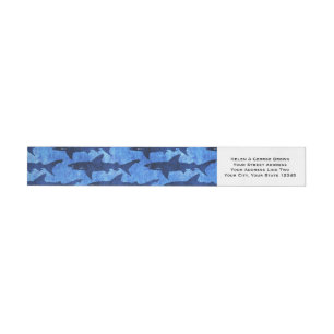 Sharks in the Deep Blue Sea Wraparound Address Label