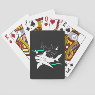 sharks in the deep water playing cards