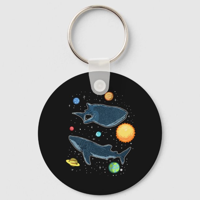 Sharks In The Galaxy Funny Whale Shark Lover Key Ring (Front)