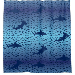 Sharks Jaws and Hammerheads Shower Curtain