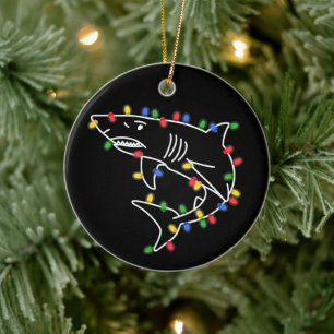 Sharks Lover Tree Christmas Xmas Pet Animal Shark Ceramic Ornament
