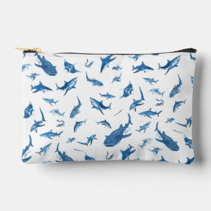 Sharks & Manta Rays|Ocean Art Design Accessory Pouch
