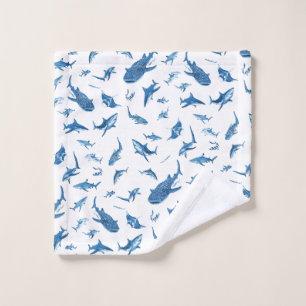 Sharks & Manta Rays|Ocean Art Design Bath Towel Set