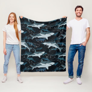 Sharks, marine,sea, fish, predator, animal, jaws, fleece blanket