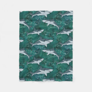 Sharks, marine,sea, fish, predator, animal, jaws fleece blanket