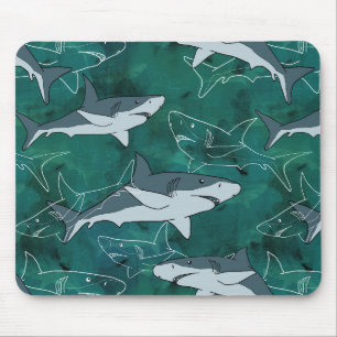 Sharks, marine,sea, fish, predator, animal, jaws mouse pad