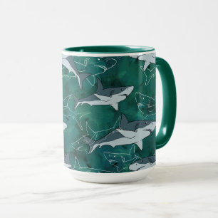 Sharks, marine,sea, fish, predator, animal, jaws, mug