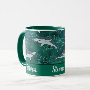 Sharks, marine,sea, fish, predator, animal, jaws, mug