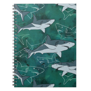 Sharks, marine,sea, fish, predator, animal, jaws, notebook