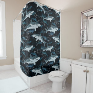 Sharks, marine,sea, fish, predator, animal, jaws,  shower curtain