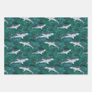 Sharks, marine,sea, fish, predator, animal, jaws,  wrapping paper sheet