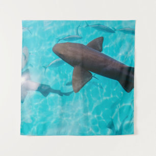 SHARKS ON BODY OF WATER TAPESTRY