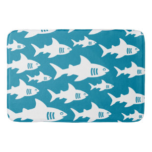 sharks pattern design bath mat