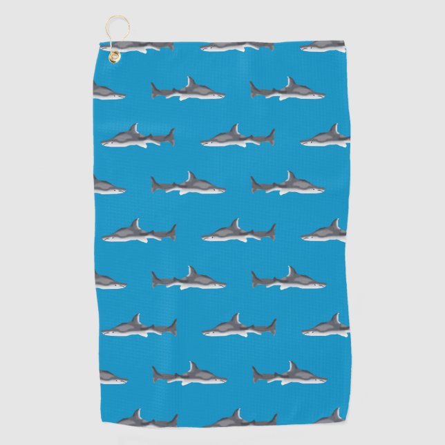 Sharks Pattern Golf Towel (Front)