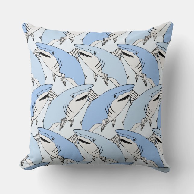 Sharks Pattern throw pillows (Front)