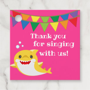 Sharks Pnk Ocean Birthday Favour Tags