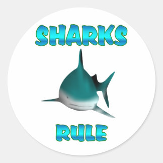 Sharks Rule Classic Round Sticker