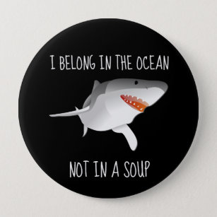 Sharks Save Finning Conservation Environment 10 Cm Round Badge