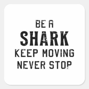 Sharks Shark Fin Fish Ocean Sea Cool Funny Gift Square Sticker