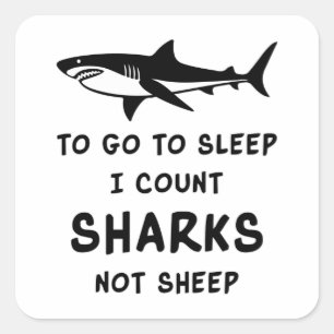 Sharks Shark Fin Fish Sea Ocean Cool Funny Gift Square Sticker