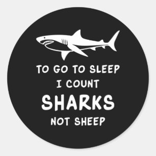 Sharks Shark Fin Fish Sea Ocean Funny Gift Idea Classic Round Sticker