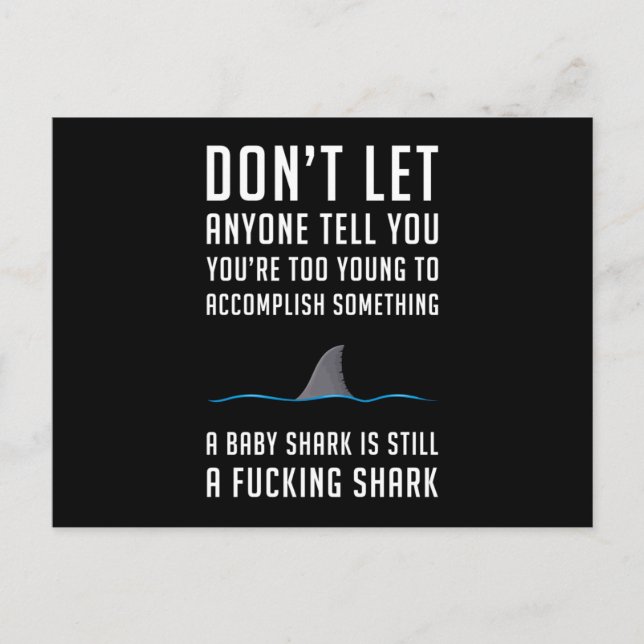 Sharks Shark Fin Fish Sea Ocean Funny Gift Idea Postcard (Front)