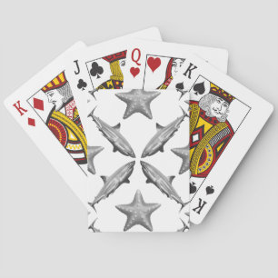 Sharks Starfish Ocean Life Nautical Coastal Playing Cards