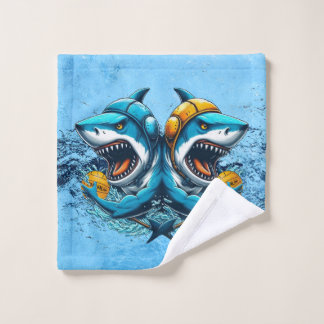 Sharks Water Polo Themed Face Cloth / Flannel