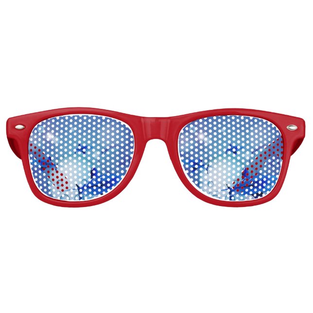 Sharks with bubbles retro sunglasses (Front)