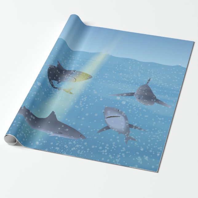 Sharks Wrapping Paper (Unrolled)
