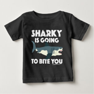 Sharky Is Going To Bite You Design - Baby Fine Jer Baby T-Shirt