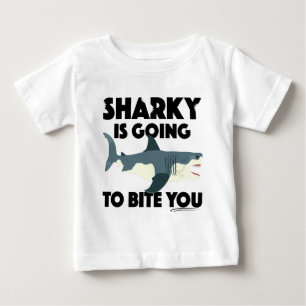 Sharky Is Going To Bite You Design - Baby Fine Jer T-Shirt