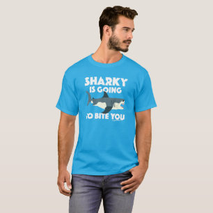 Sharky Is Going To Bite You Design - Basic Dark T- T-Shirt