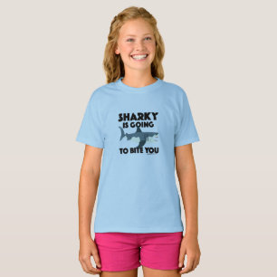 Sharky Is Going To Bite You Design - Girls' Basic T-Shirt