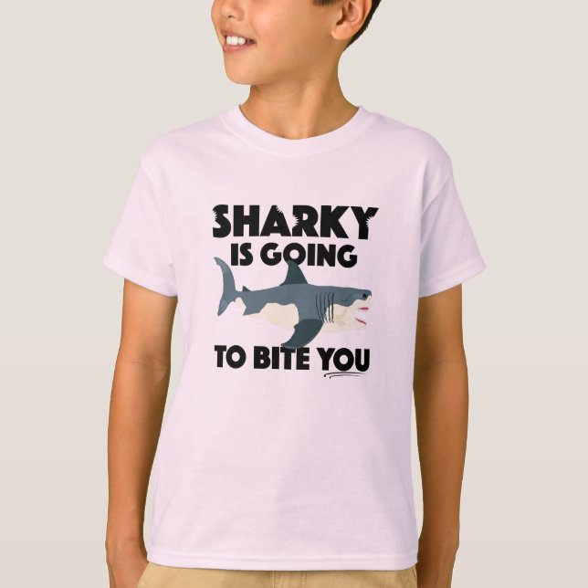 Sharky Is Going To Bite You Design - Kids' Basic T T-Shirt (Front)