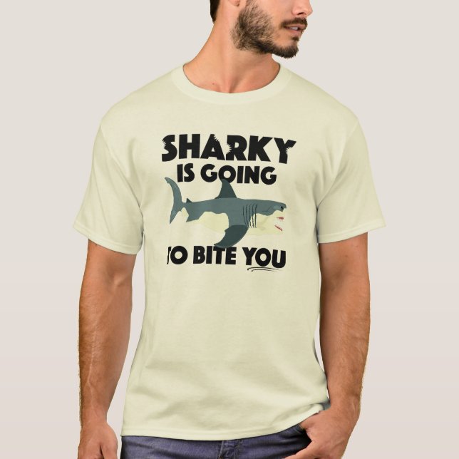 Sharky Is Going To Bite You Design - Men's Basic T T-Shirt (Front)